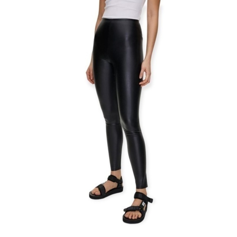 WILFRED Jemma Matte Black Vegan Leather Leggings Size M